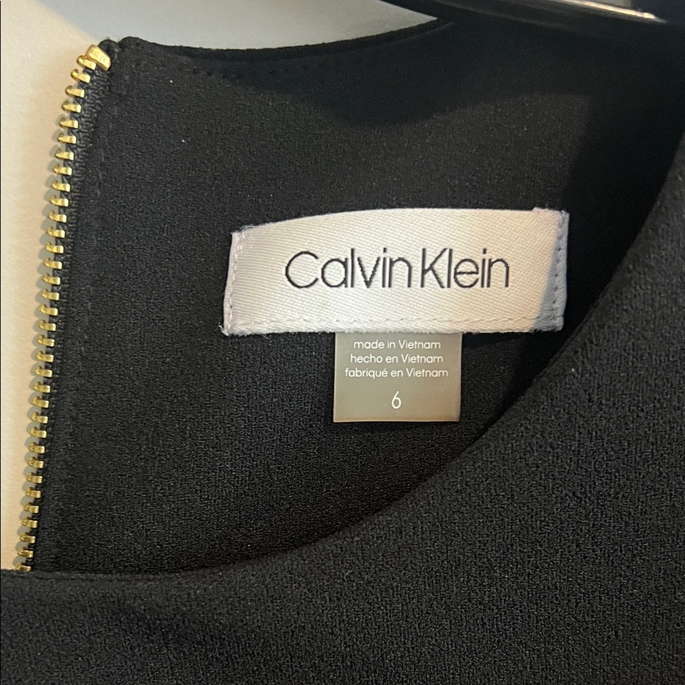 Calvin Klein Black Midi Dress with Short Sleeves - Picture 2 of 3